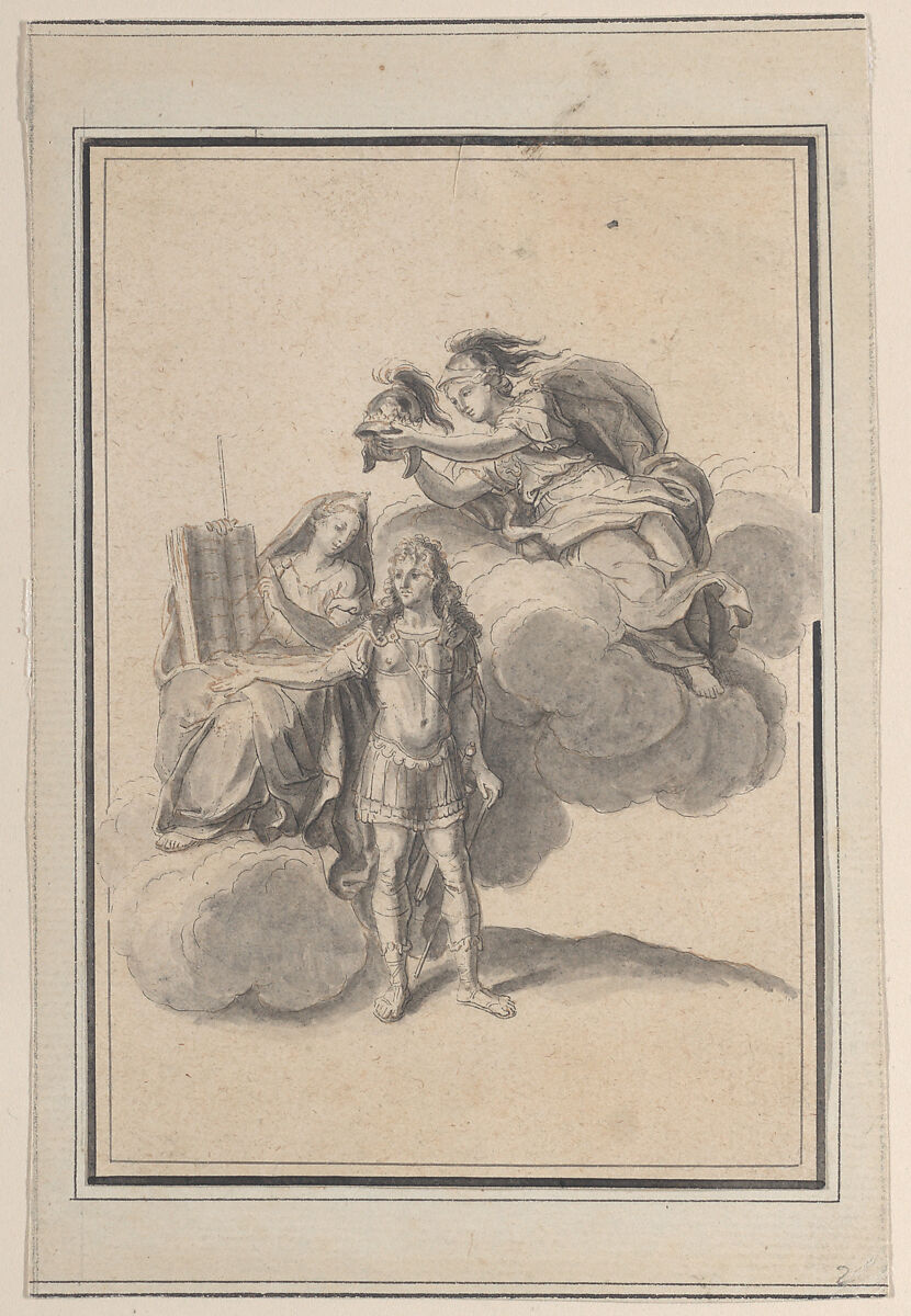 Vignette from the Galerie des Glaces, Versailles, Bernard Picart (French, Paris 1673–1733 Amsterdam), Pen and brown ink, brush and gray wash 