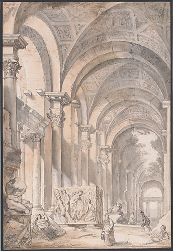 Architectural capriccio with Figures and Antiquities