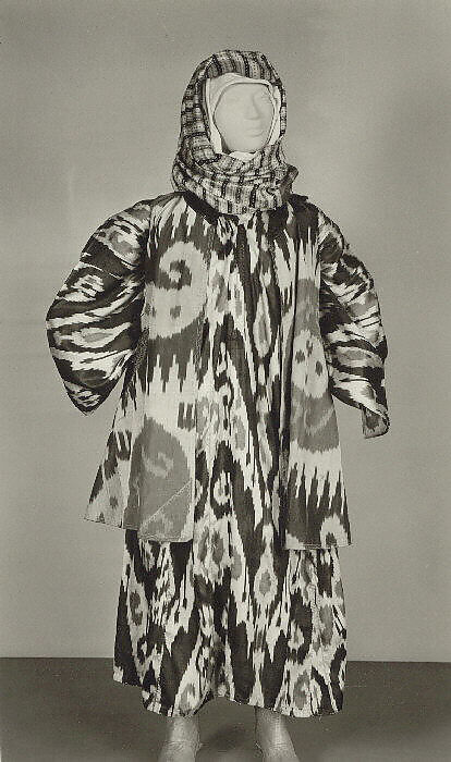 Ensemble, Silk, cotton; ikat woven