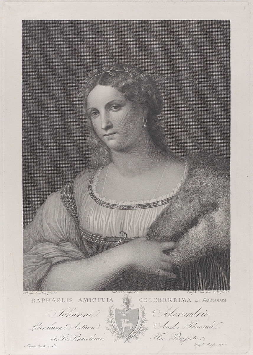 La Fornarina, Raphael Morghen (Italian, Naples 1758–1833 Florence), Engraving; fourth state of four 