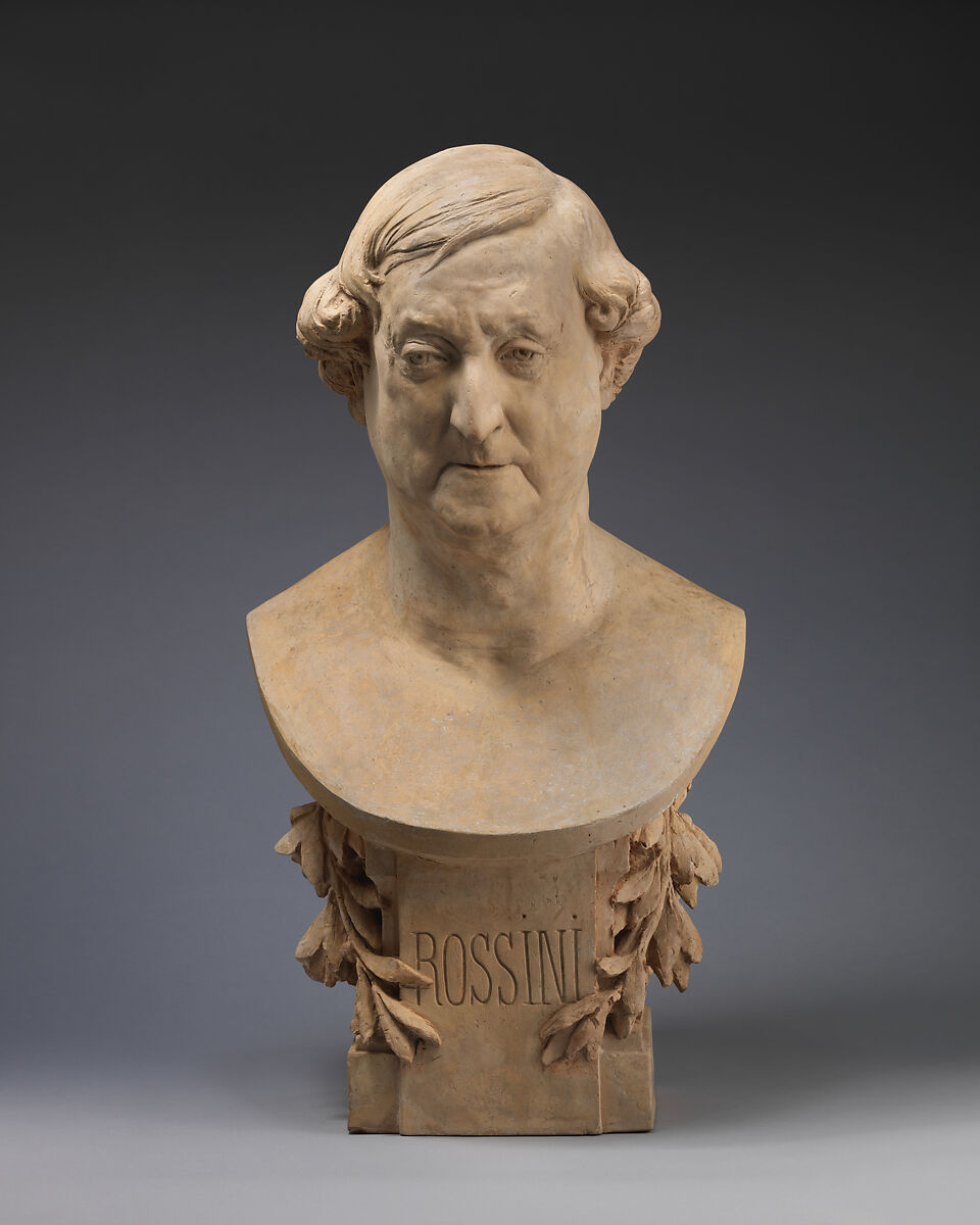 Gioachino Rossini (1792–1868), Albert-Ernest Carrier-Belleuse (French, Anizy-le-Château 1824–1887 Sèvres), Terracotta, French