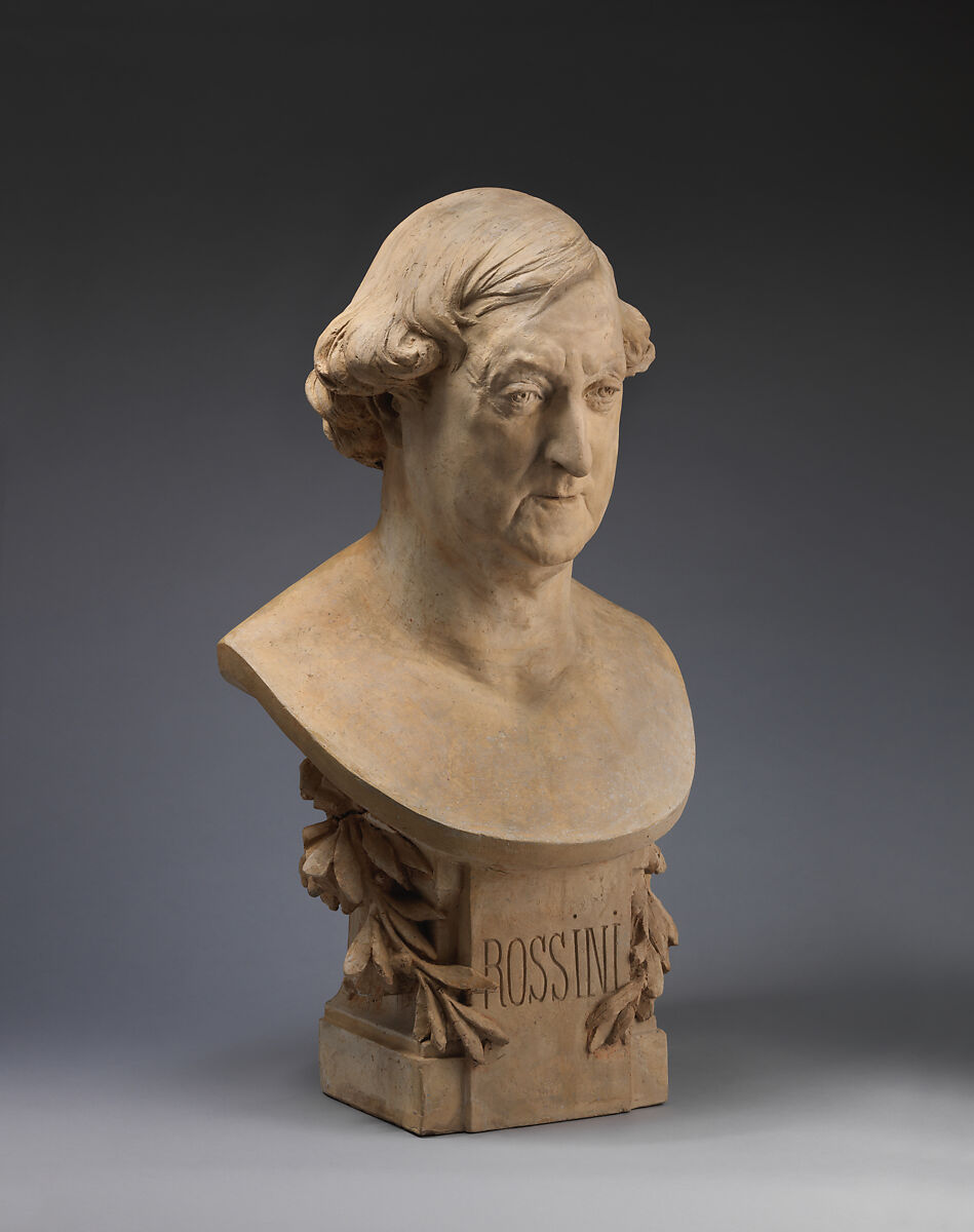 Gioachino Rossini (1792–1868), Albert-Ernest Carrier-Belleuse (French, Anizy-le-Château 1824–1887 Sèvres), Terracotta, French 