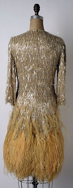 Evening dress, James Galanos (American, Philadelphia, Pennsylvania, 1924–2016 West Hollywood, California), feathers, American
