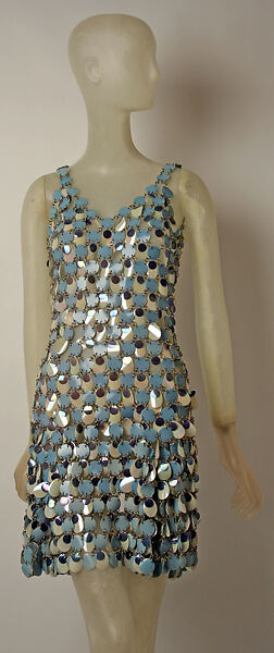Evening dress, Paco Rabanne (French, born Spain 1934–2023), plastic, metal, French 