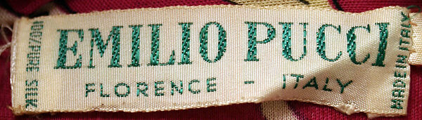 Loungewear, Emilio Pucci (Italian, Florence 1914–1992), silk, Italian