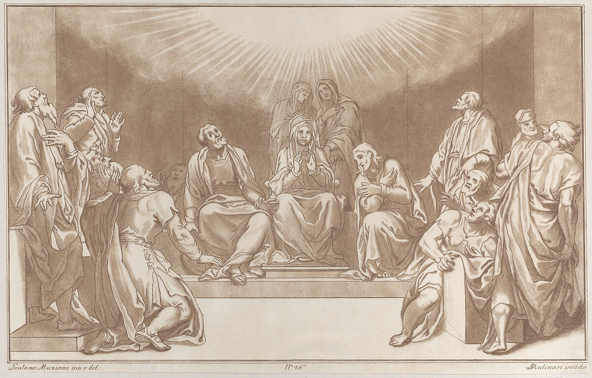 Descent of the Holy Ghost, Stefano Mulinari (Italian, Florence ca. 1741–90), Etching and aquatint 