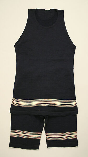 Two-piece bathing suit, wool, American 