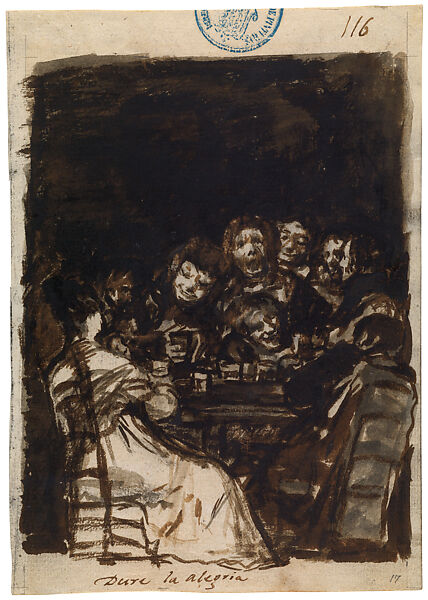 May their joy last (Album C), Goya (Francisco de Goya y Lucientes) (Spanish, Fuendetodos 1746–1828 Bordeaux), Gouache, brush, soot ink, brown ink, on laid paper 