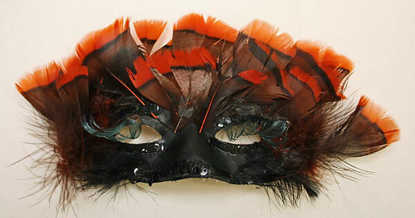 Evening dress, George Halley (American), wool, feathers, plastic, American