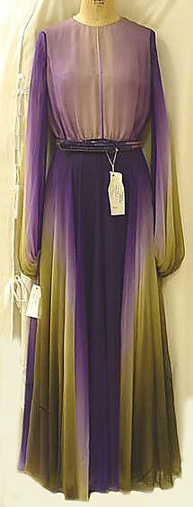 Evening dress, James Galanos (American, Philadelphia, Pennsylvania, 1924–2016 West Hollywood, California), silk, leather, American