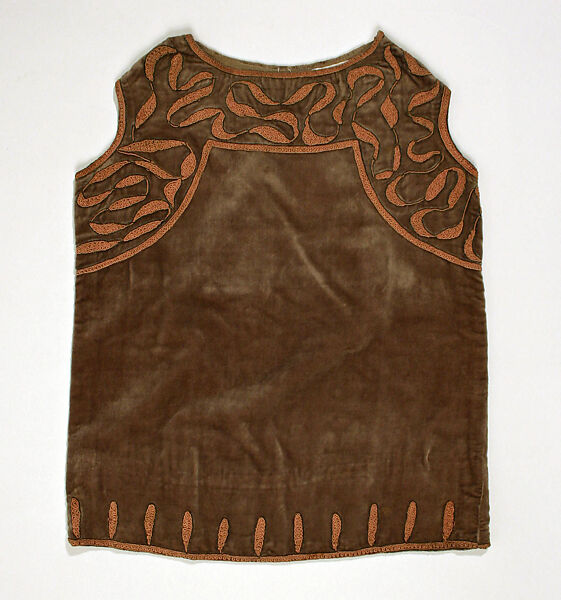 Dress, silk, metallic thread, French 