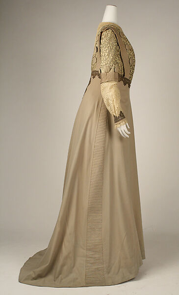 Visiting dress, Jacques Doucet (French, Paris 1853–1929 Paris), wool, cotton, silk, metallic thread, French