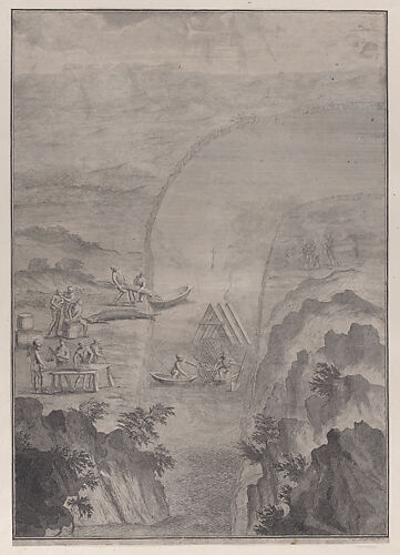 Men fishing with nets in a river, from 'Danubius Pannonico-Mysicus' (Volume 3)