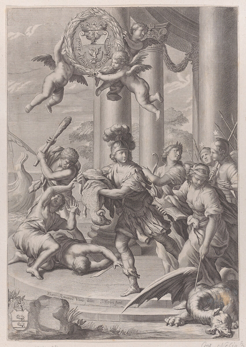 Jason carrying off the golden fleece, Jean-Baptiste Nolin (French, Paris 1657–1725 Paris), Etching and engraving; second state 