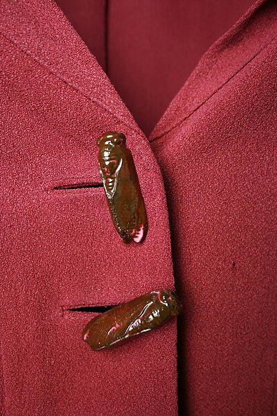 Evening jacket, Schiaparelli (French, founded 1927), rayon, plastic (cellulose nitrate, phenolic resin), French