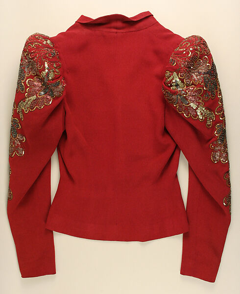 Evening jacket, Schiaparelli (French, founded 1927), rayon, plastic (cellulose nitrate, phenolic resin), French