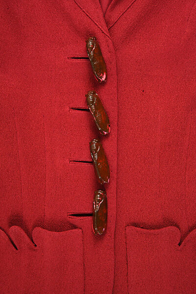 Evening jacket, Schiaparelli (French, founded 1927), rayon, plastic (cellulose nitrate, phenolic resin), French