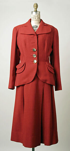 Suit, Elsa Schiaparelli (Italian, 1890–1973), wool, rayon, French 