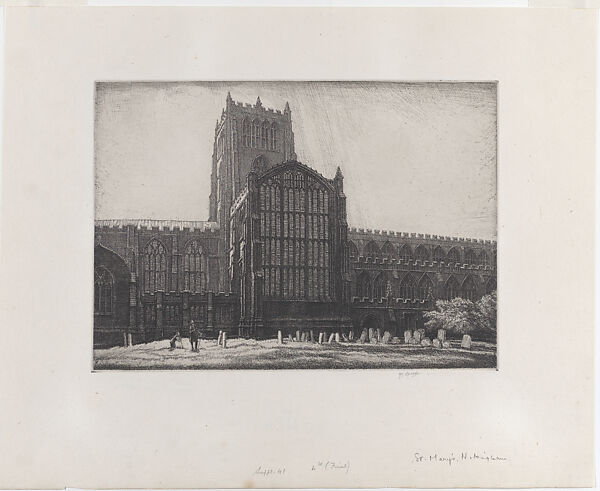 St. Mary’s, Nottingham, Frederick Landseer Griggs (British, Hitchin, Hertforshire 1876–1938 Chipping Campden), Etching; fourth state of four 