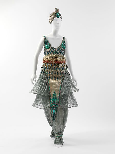 Fancy dress costume, Paul Poiret (French, Paris 1879–1944 Paris), metal, silk, cotton, French 