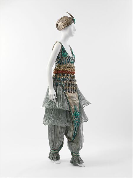 Fancy dress costume, Paul Poiret (French, Paris 1879–1944 Paris), metal, silk, cotton, French