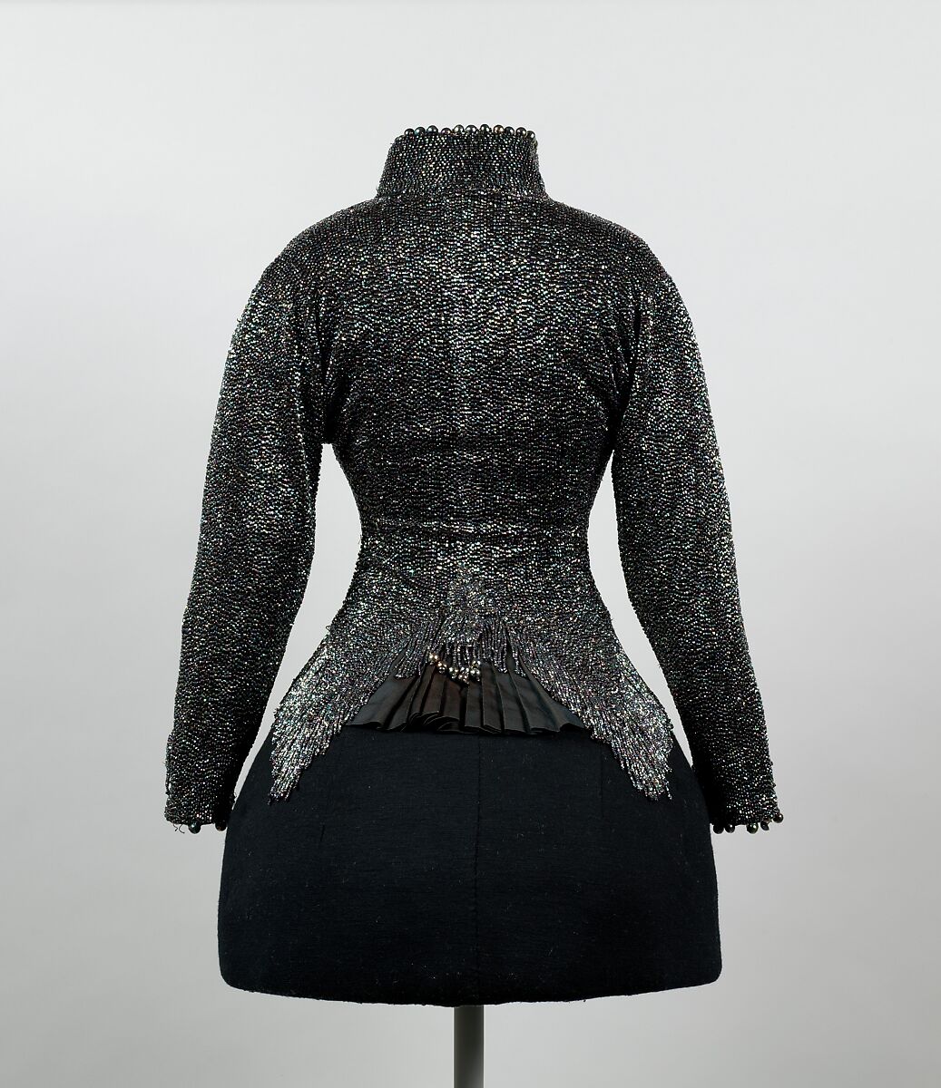 Bodice, silk, glass, probably American