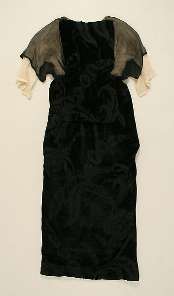 Evening dress, silk, metallic thread, European