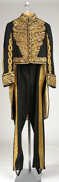 Uniform, wool, metallic thread, brass, steel, silk, feathers, leather, British 