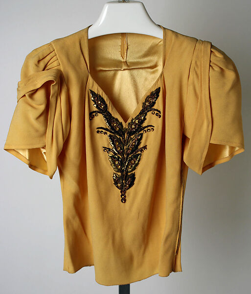 Evening ensemble, Elsa Schiaparelli (Italian, 1890–1973), wool, silk, rayon, metallic thread, glass, plastic, French