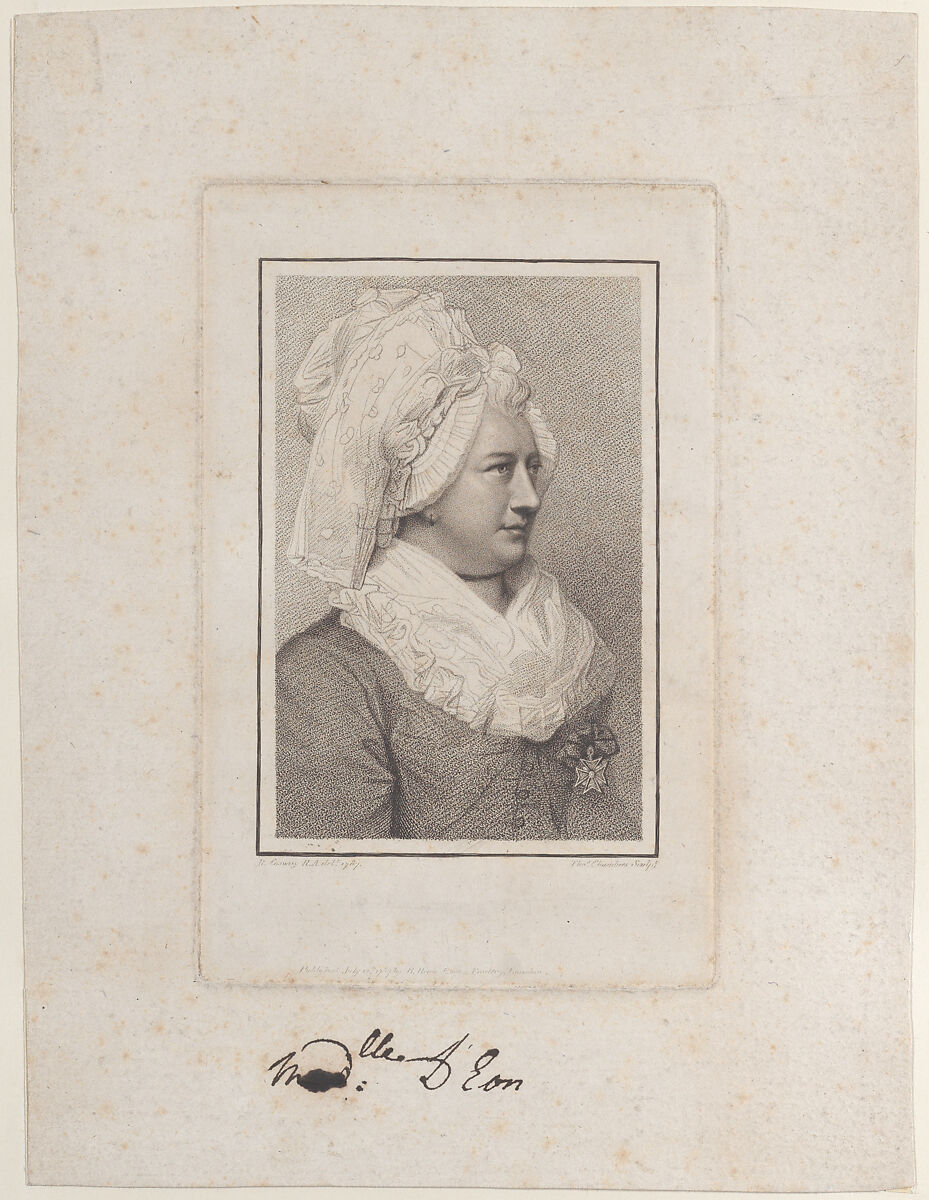 Chevalier d'Eon, Thomas Chambars (Irish, ca. 1724–1789 London), Stipple engraving 