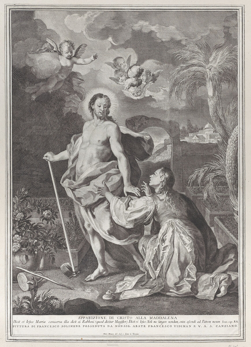 Noli me tangere, Pietro Monaco (Italian, Belluno 1707–1772 Venice), Etching 