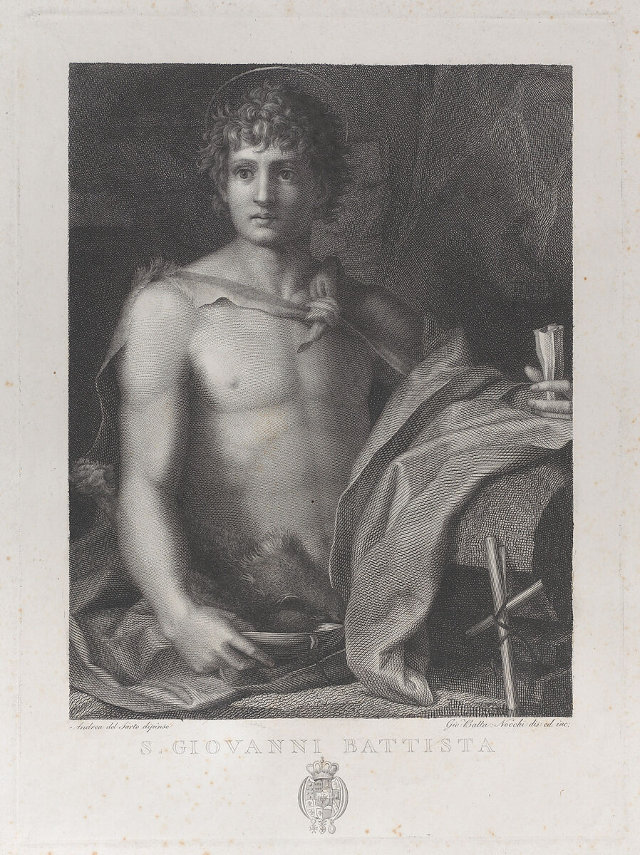 Saint John the Baptist, Gioan Battista Nocchi (Italian, active Florence, 1843), Engraving 