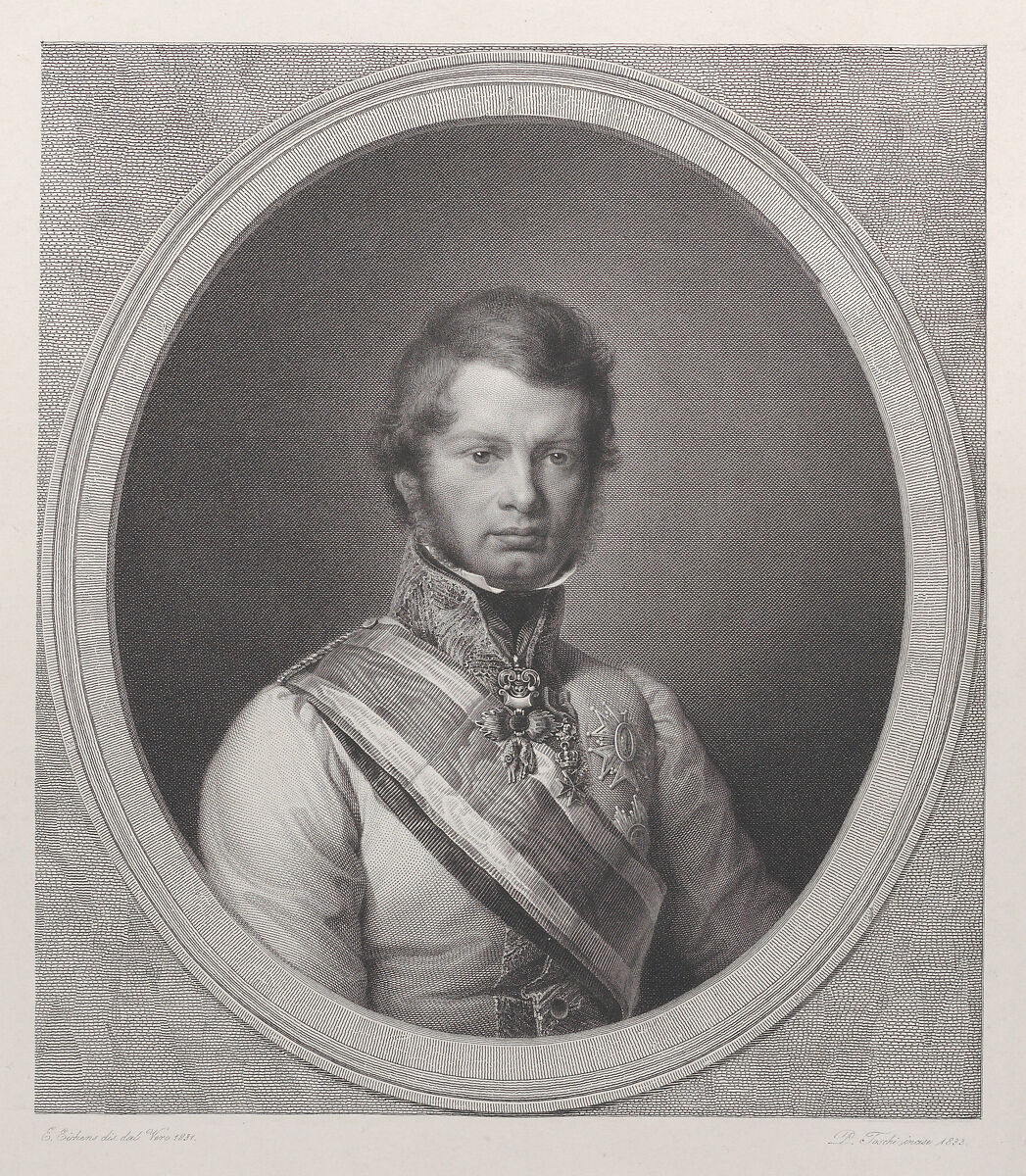 Portrait of Leopold II, Grand Duke of Tuscany, Paolo Toschi (Italian, Parma 1788–1854 Parma), Engraving 