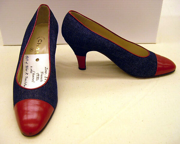 Pumps, House of Chanel (French, founded 1910), cotton, leather, French