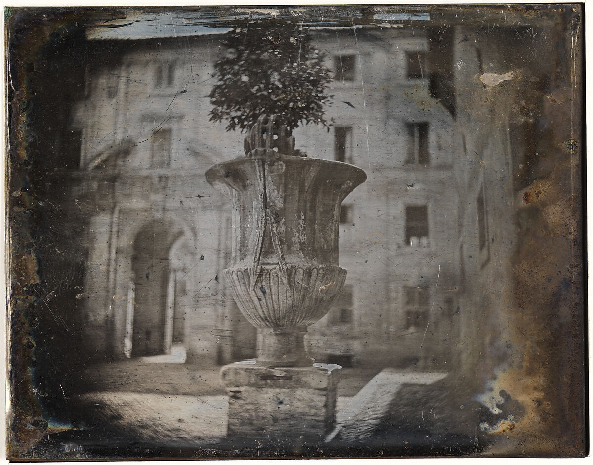Vase, Santa Cecilia in Trastevere, Rome (61. Rome Sa. Cecilia (vase)), Joseph-Philibert Girault de Prangey (French, 1804–1892), Daguerreotype 