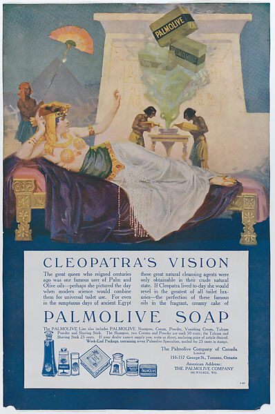 Advertisement for Palmolive Soap: "Cleopatra's Vision", The Palmolive Company, Milwaukee, Commercial color process 