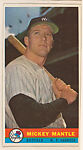 Mickey Mantle, Outfield, N. Y. Yankees, from the Bazooka "Blank Back" series (R414-15), issued by Topps Chewing Gum Company., Topps Chewing Gum Company  American, Commercial color lithograph on cardboard