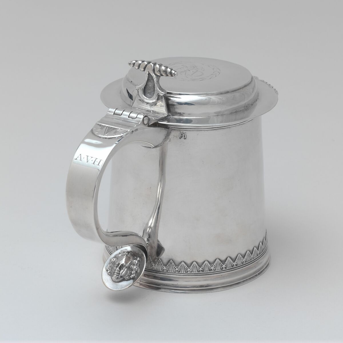 Tankard, Henricus Boelen (1697–1755), Silver, American 