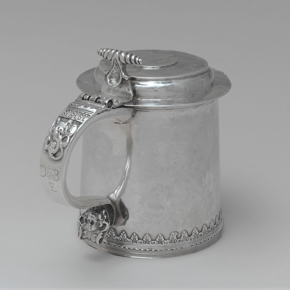 Tankard, Jacob Boelen (ca. 1657–1729), Silver, American 