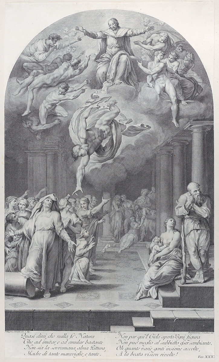 Plate 40: the division of the elect from the reprobate, Bartolomeo Crivellari (Italian, active 18th century), Etching and engraving 