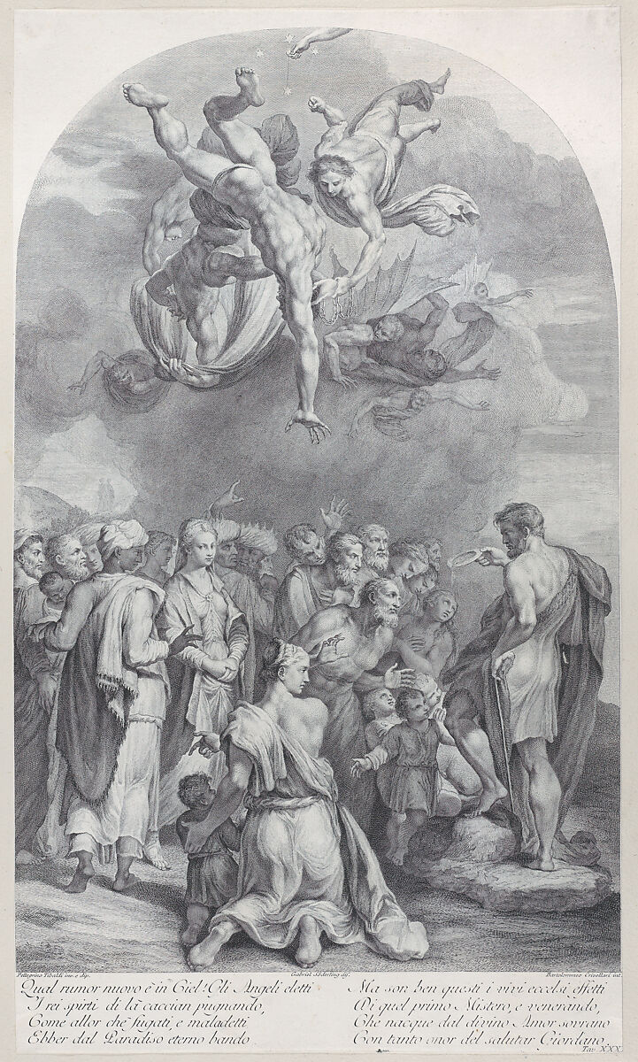 Bartolomeo Crivellari | Plate 41: Saint John the Baptist preaching to a ...