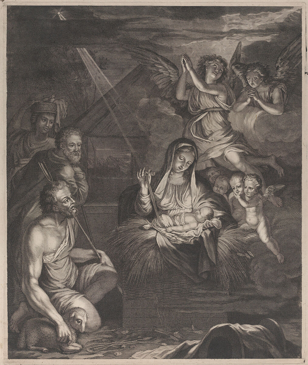 Adoration of the shepherds, Anonymous  , Italian, 16th century, Etching and engraving 