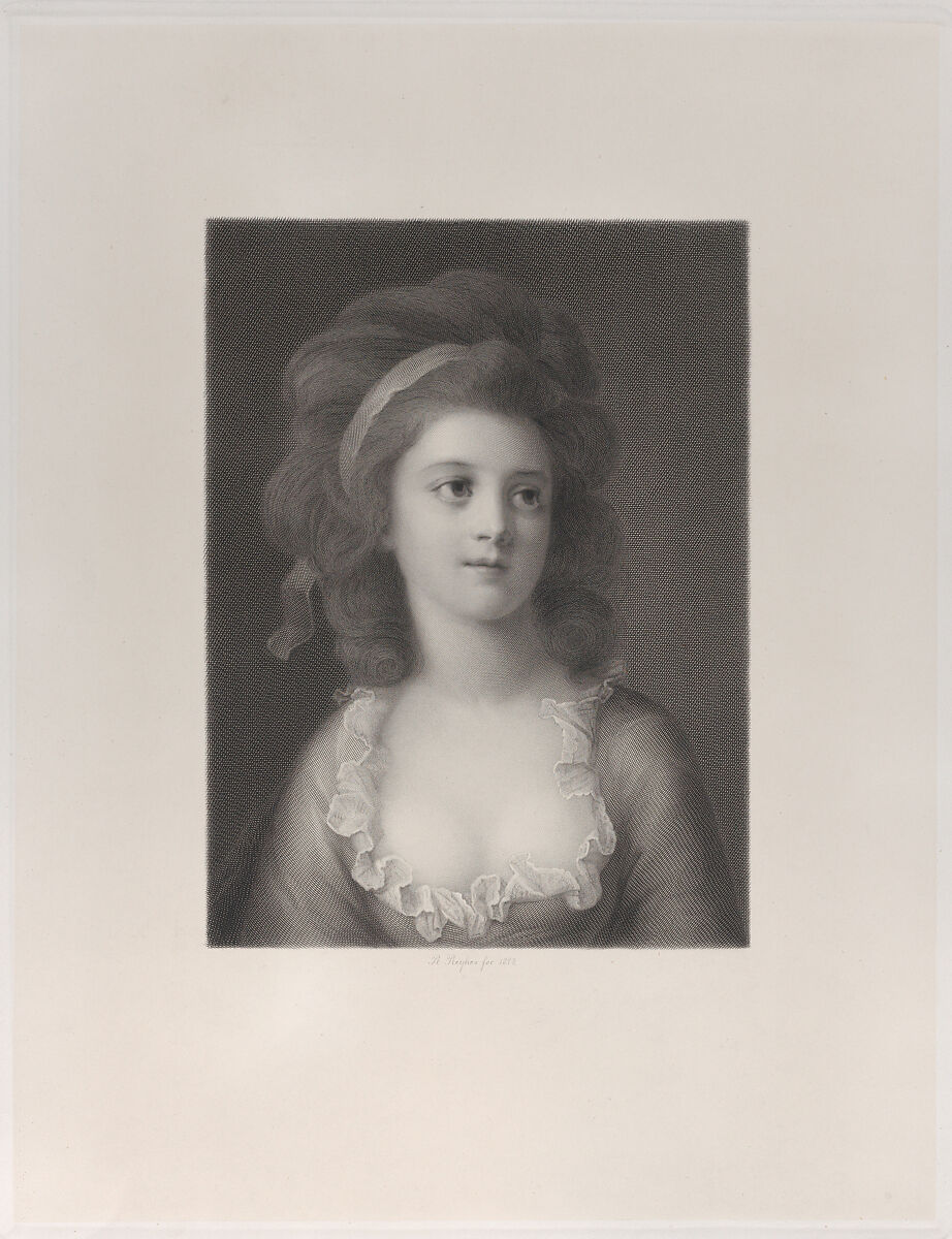 Half-length portrait of Sophie or Apollonia Helena Potocka as a young girl, Robert Reyher (German, Potsdam 1838–1877), Engraving 