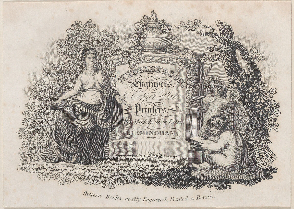 Trade Card for W. Holley & Son, Engravers and Printers, Anonymous, British, 19th century, Engraving 