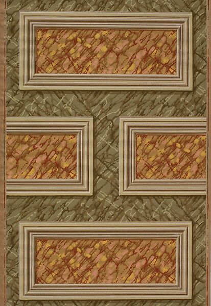 Wallpaper, Unidentified French Manufacturer, Machine-printed paper 