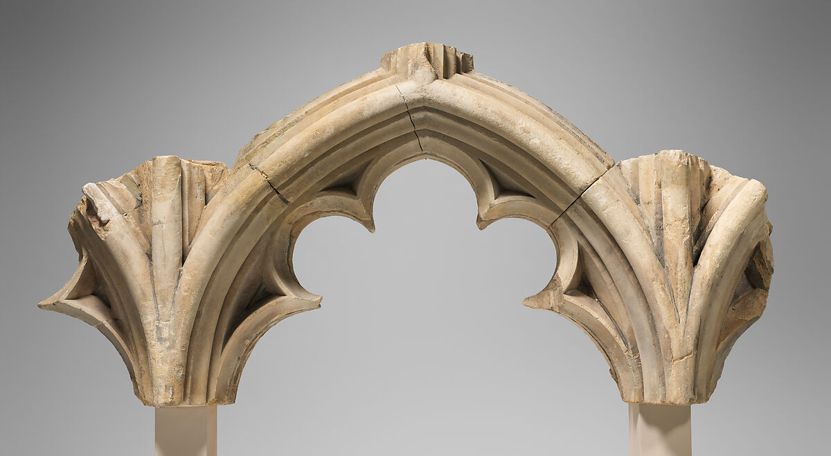 Tracery Arcade from the Great South Window of Canterbury Cathedral, Design perhaps by Master Mason Stephen Lote (d. 1417) and/or, Caen stone, British