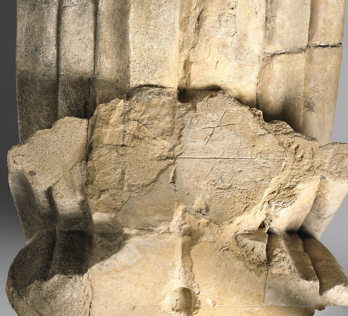 Tracery Arcade from the Great South Window of Canterbury Cathedral, Design perhaps by Master Mason Stephen Lote (d. 1417) and/or, Caen stone, British