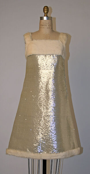 Evening ensemble, André Courrèges (French, Pau 1923–2016 Neuilly-sur-Seine), plastic, fur, French