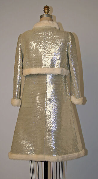 Evening ensemble, André Courrèges (French, Pau 1923–2016 Neuilly-sur-Seine), plastic, fur, French