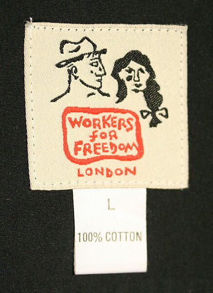 Shirt, Workers For Freedom (British, founded 1985), cotton, British